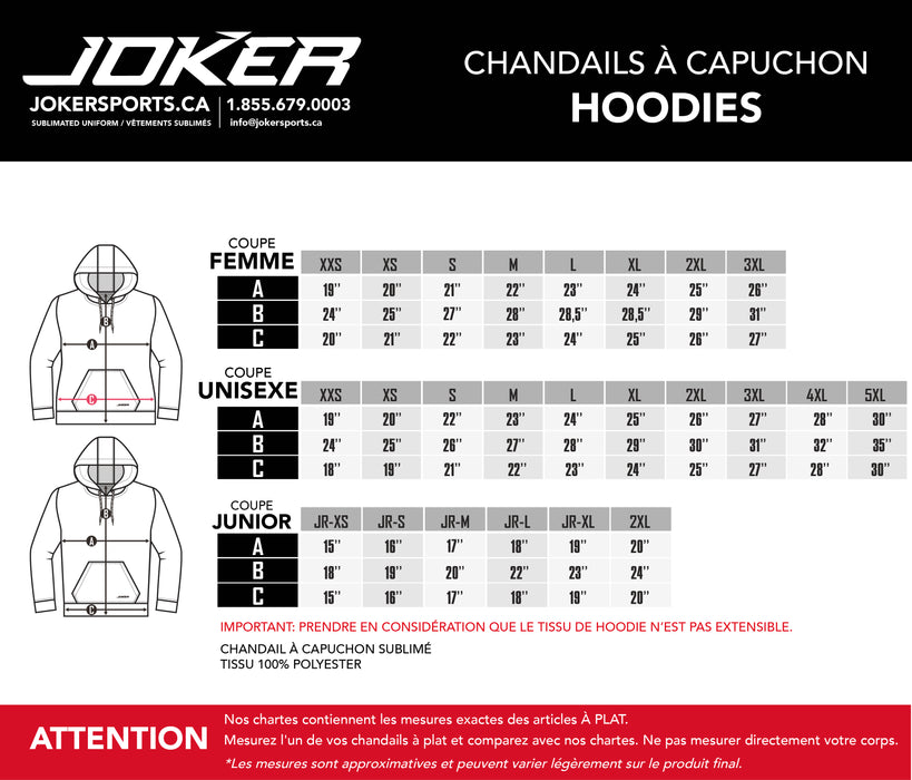 CHANDAIL A CAPUCHON (HOODIE) Fondation Équipe-Québec